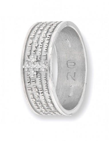 ANELLO ARGENTO FASCIA INCISIONE EST. PADRE NOSTRO [3d520e4f]