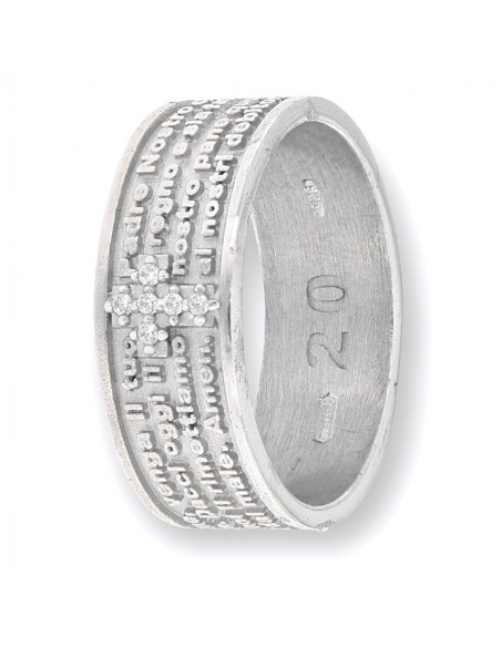 ANELLO ARGENTO FASCIA INCISIONE EST. PADRE NOSTRO [3d520e4f]