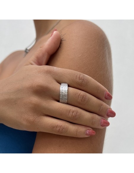 ANELLO ARGENTO FASCIA INCISIONE EST. PADRE NOSTRO [65f61a5c]