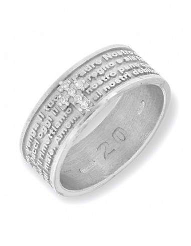 ANELLO ARGENTO FASCIA INCISIONE EST. PADRE NOSTRO [d2ebdb58]