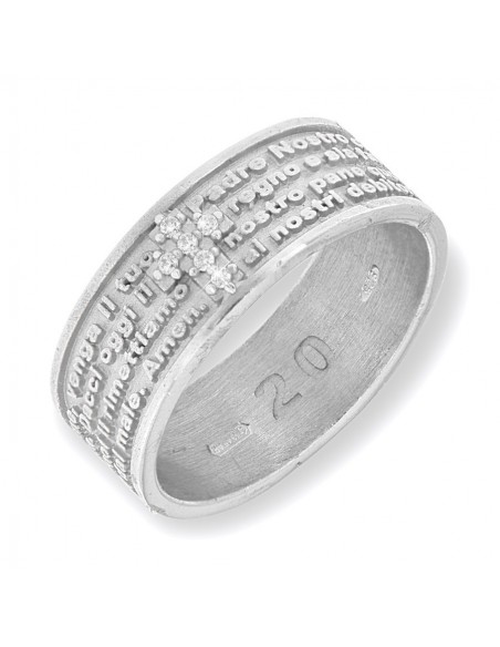ANELLO ARGENTO FASCIA INCISIONE EST. PADRE NOSTRO [d2ebdb58]
