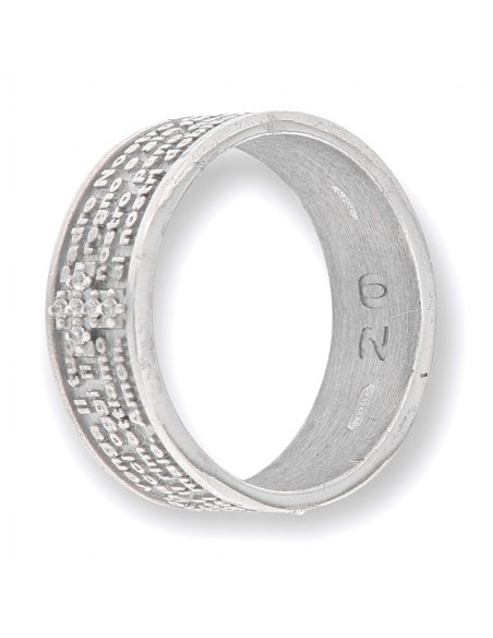 ANELLO ARGENTO FASCIA INCISIONE EST. PADRE NOSTRO [d7bb9c46]