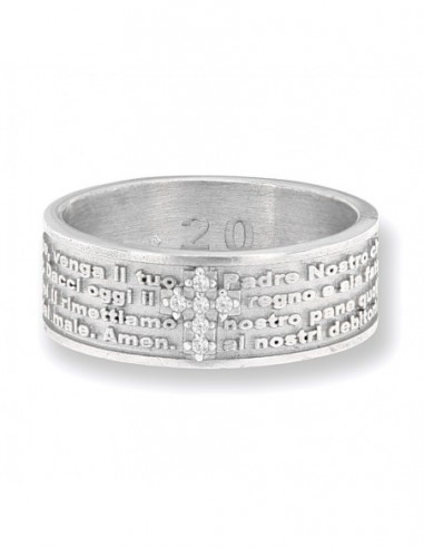ANELLO ARGENTO FASCIA INCISIONE EST. PADRE NOSTRO [b9801e4f]