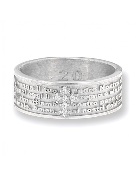 ANELLO ARGENTO FASCIA INCISIONE EST. PADRE NOSTRO [b9801e4f]