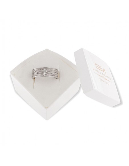 ANELLO ARGENTO FASCIA INCISIONE EST. PADRE NOSTRO [0e9ddf4b]