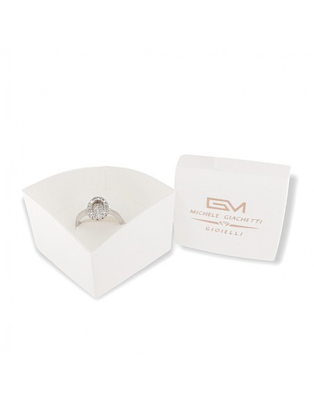 Anello Argento Rodiato Incisione Madonna Miracolo. [8931074a]