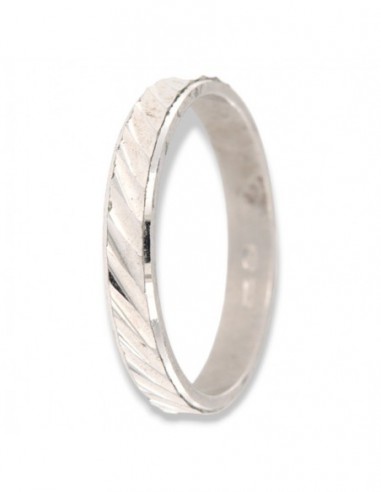 Anello Argento Rodiato Fascetta Tagli Trasversali [c9198de1]