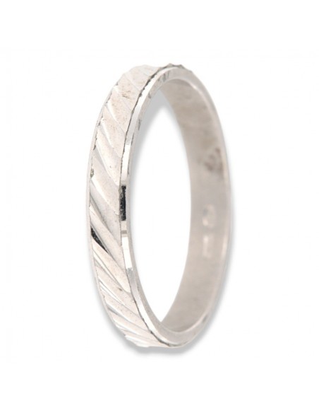 Anello Argento Rodiato Fascetta Tagli Trasversali [c9198de1]