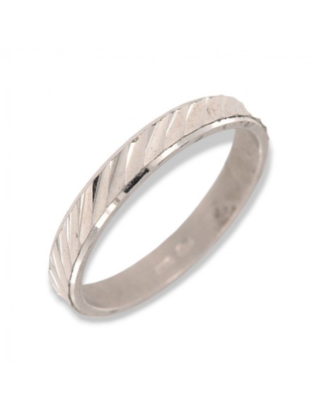 Anello Argento Rodiato Fascetta Tagli Trasversali [af3fd1ba]