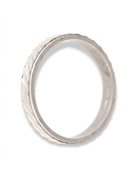 Anello Argento Rodiato Fascetta Tagli Trasversali [aa6f96a4]