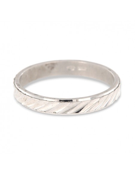 Anello Argento Rodiato Fascetta Tagli Trasversali [c45414ad]