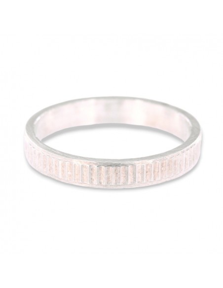Anello Argento Rodiato Fascetta Tagli Orizzontali [43f8ccac]
