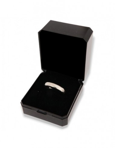 Anello Argento Rodiato Fascetta Tagli Orizzontali [f4e50da8]