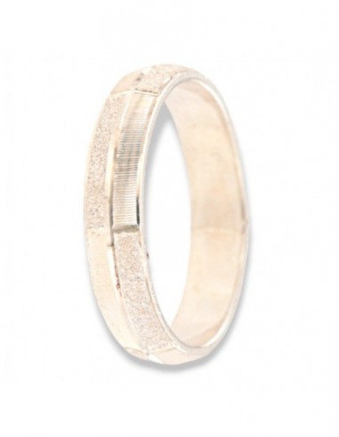 Anello Argento Rodiato Mezzotondo Satinata [c9ae9020]