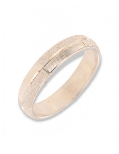 Anello Argento Rodiato Mezzotondo Satinata [0417de61]