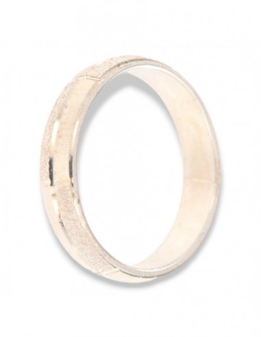 Anello Argento Rodiato Mezzotondo Satinata [0147997f]