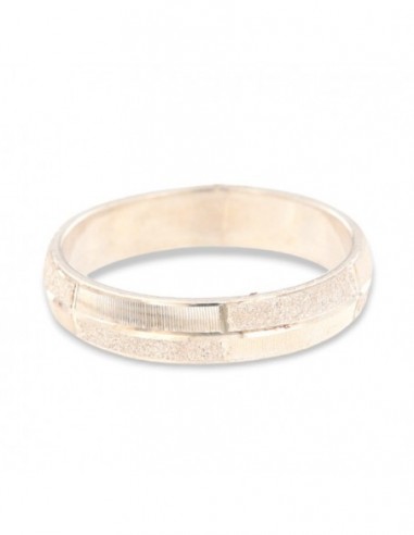 Anello Argento Rodiato Mezzotondo Satinata [6f7c1b76]