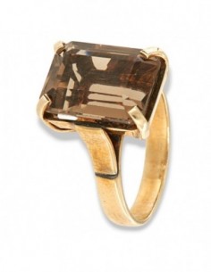 Anello Argento Dorato Quarzo Fumè [15d89433]