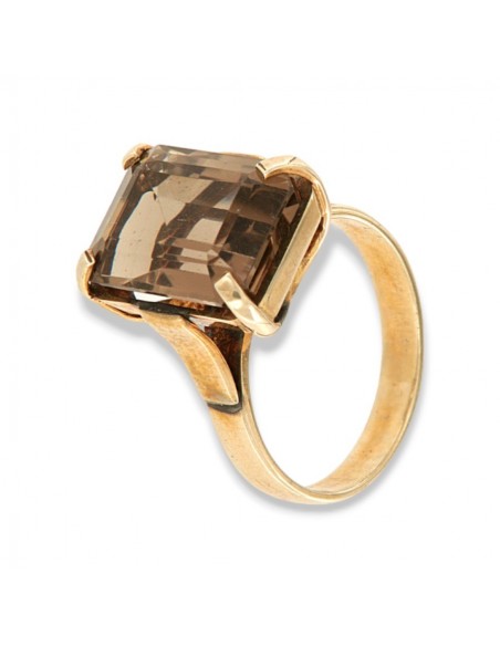 Anello Argento Dorato Quarzo Fumè [1df5fb78]