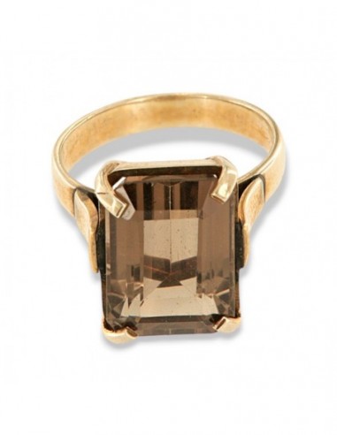 Anello Argento Dorato Quarzo Fumè [73ce7971]