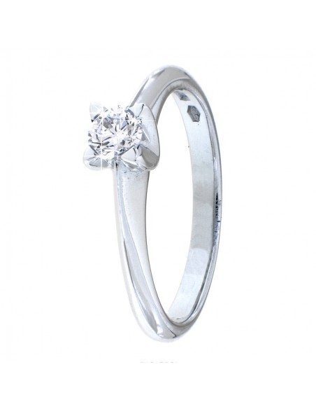 ANELLO ORO BIANCO SOLITARIO DRITTO DIAMANTE 0,30 C [b8983b2a]