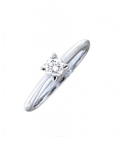 ANELLO ORO BIANCO SOLITARIO DRITTO DIAMANTE 0,30 C [586cf3ae]