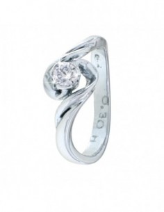 ANELLO ORO BIANCO SOLITARIO CONTRARIE DIAMANTE 0,3 [0f85fa2e]