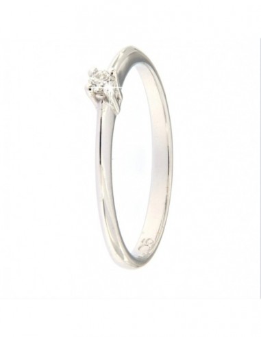 ANELLO ORO BIANCO SOLITARIO DIAMANTE FIDANZAMENTO [eb5e8055]