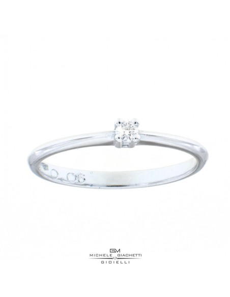 ANELLO ORO BIANCO SOLITARIO DIAMANTE FIDANZAMENTO [7dbd2325]