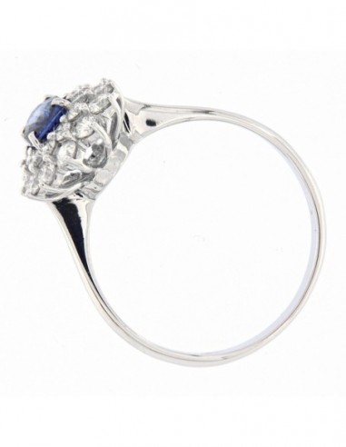 ANELLO ORO ZAFFIRO 0,58 DIAMANTI 0,65 PRINCIPESSA [7a38601e]