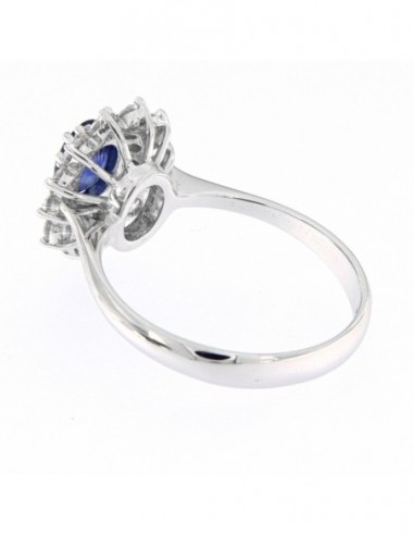 ANELLO ORO ZAFFIRO 0,58 DIAMANTI 0,65 PRINCIPESSA [7f682700]