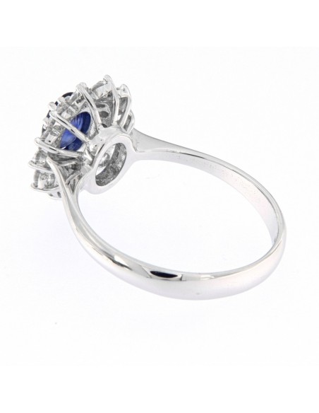 ANELLO ORO ZAFFIRO 0,58 DIAMANTI 0,65 PRINCIPESSA [7f682700]