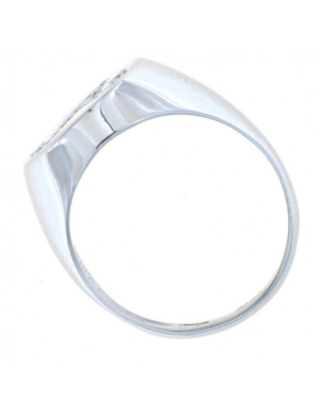 ANELLO ORO BIANCO SCUDO CHEVALIER INIZ. A DIAMANTI [d71bae15]