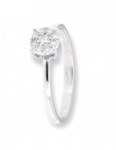 Anello Oro Bianco Solitario Magic 9 Diamanti 0,15 [1bc0b710]