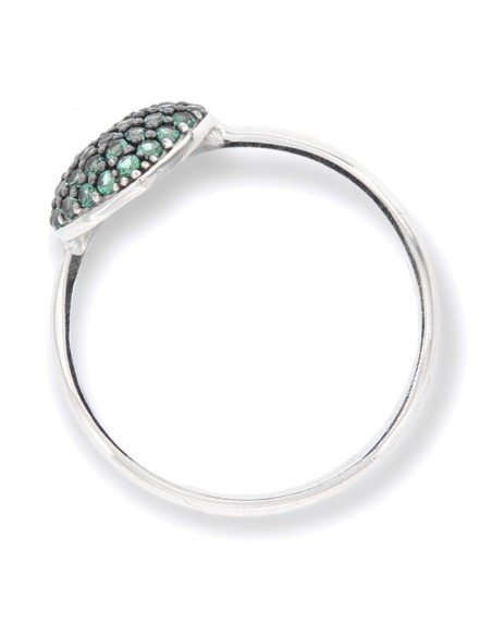 Anello Oro Bianco Con Cuore 10x9MM Pavettato [6c12af89]