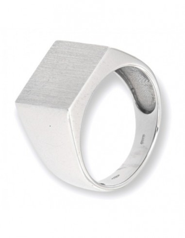 Anello Oro Bianco Chevalier Quadrato Satinato [ba74c141]