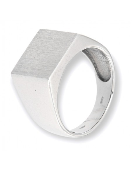 Anello Oro Bianco Chevalier Quadrato Satinato [ba74c141]