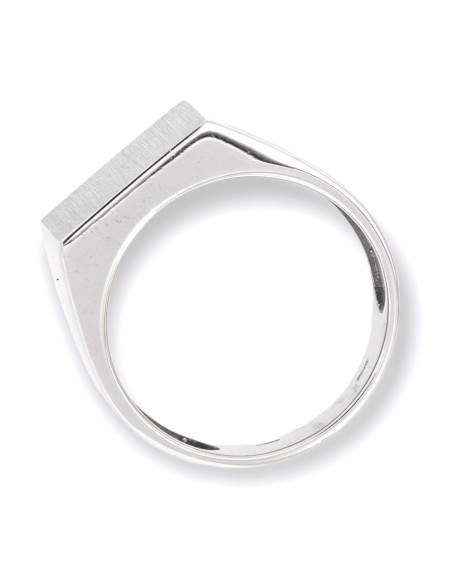 Anello Oro Bianco Chevalier Quadrato Satinato [bf24865f]