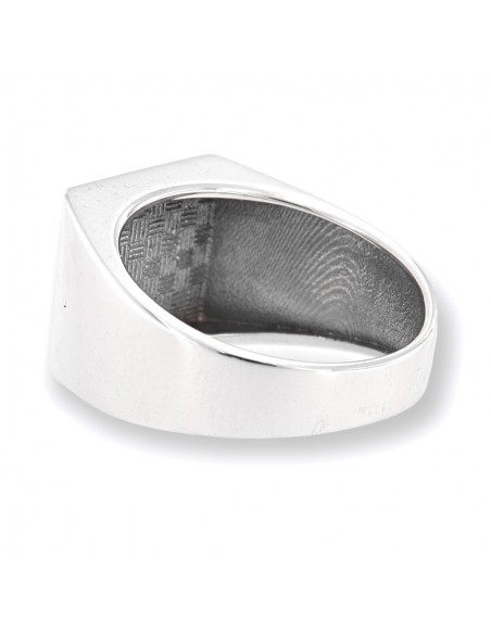 Anello Oro Bianco Chevalier Quadrato Satinato [0839475b]