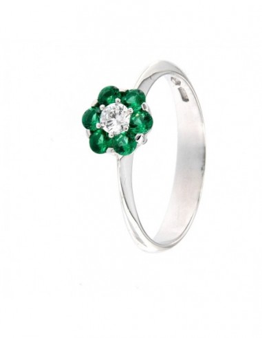 ANELLO ORO BIANCO MAGIC BIANCO CENT VERDE CONTORNO [00d9edba]