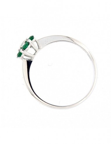 ANELLO ORO BIANCO MAGIC BIANCO CENT VERDE CONTORNO [e612097f]