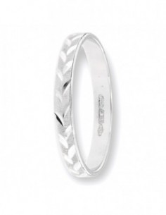 Anello Oro Bianco Fedina Lavorazione Diamantata [f09df751]