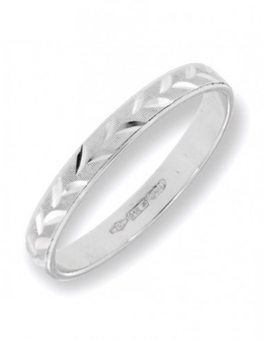 Anello Oro Bianco Fedina Lavorazione Diamantata [3381a843]