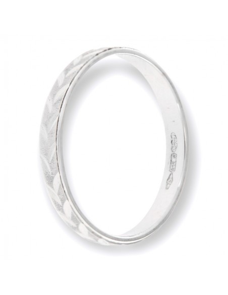 Anello Oro Bianco Fedina Lavorazione Diamantata [36d1ef5d]
