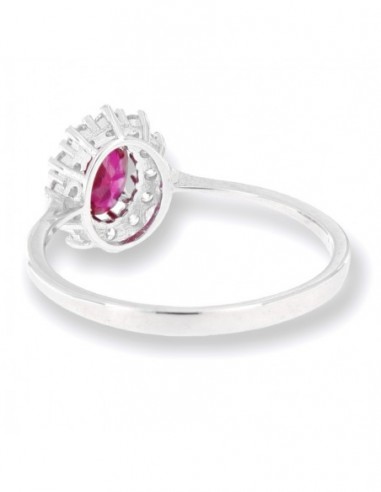 Anello Oro Bianco Principessa Rossa 6x4MM [c944ad02]