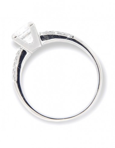 Anello Oro Bianco Solitario Zirconi Bianchi [0a5ce100]