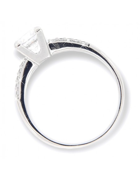 Anello Oro Bianco Solitario Zirconi Bianchi [0a5ce100]