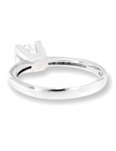Anello Oro Bianco Solitario Zirconi Bianchi [bd412004]