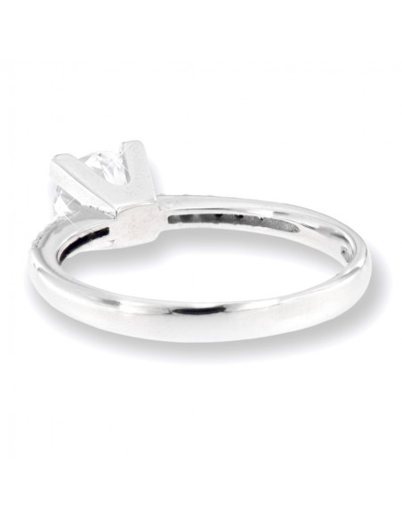 Anello Oro Bianco Solitario Zirconi Bianchi [bd412004]