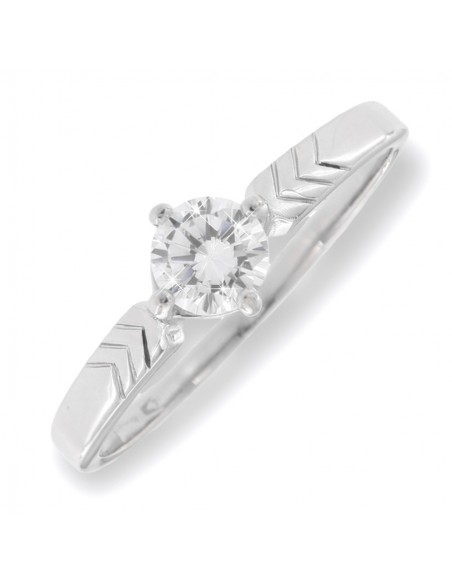 Anello Oro Bianco Solitario Zircone 5MM [090767ce]